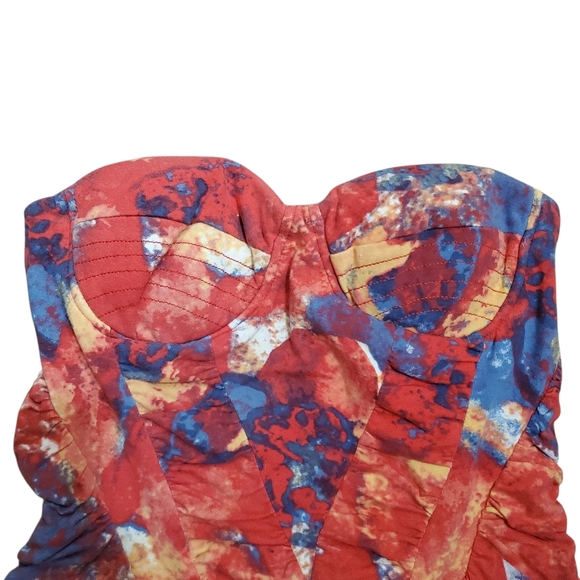 XOXO Tube Top Padded Push Up Tie Dye Y2K Vintage - Picture 2 of 10